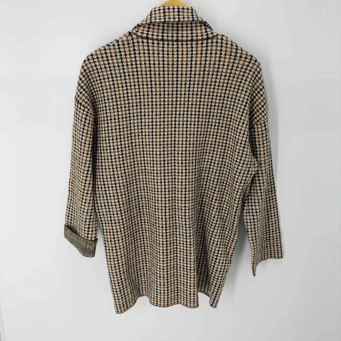 ザラ ZARA 千鳥格子柄 ニットダブルテーラードジャケット レディース import:M